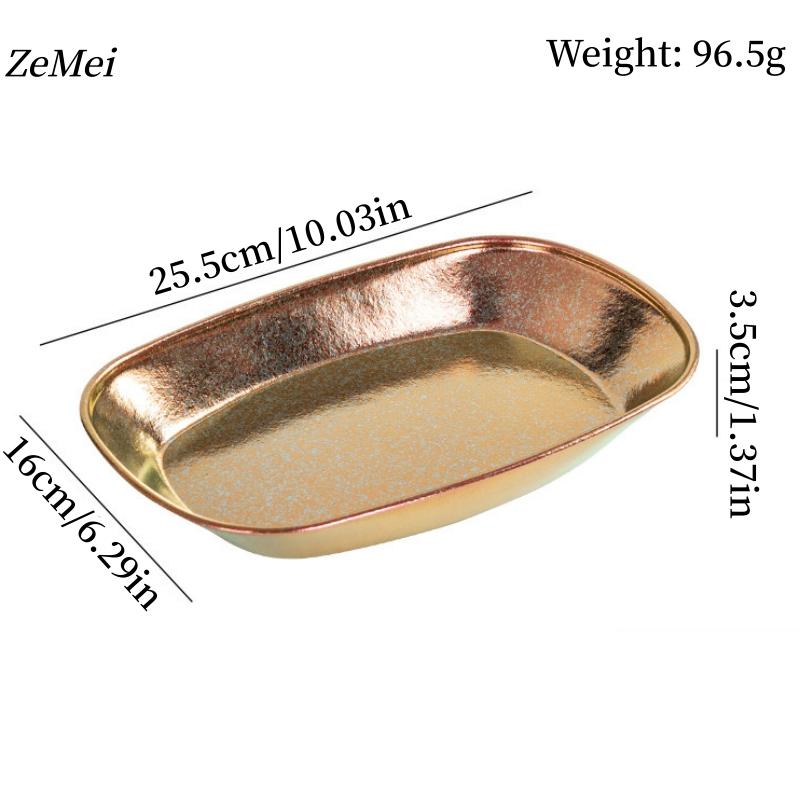 10 inch Pure Titanium Rectangle Dinner Plate,Heat-Resistant Home Salad Plate Dinner Dishes Dessert Tray Tableware,Kitchenware