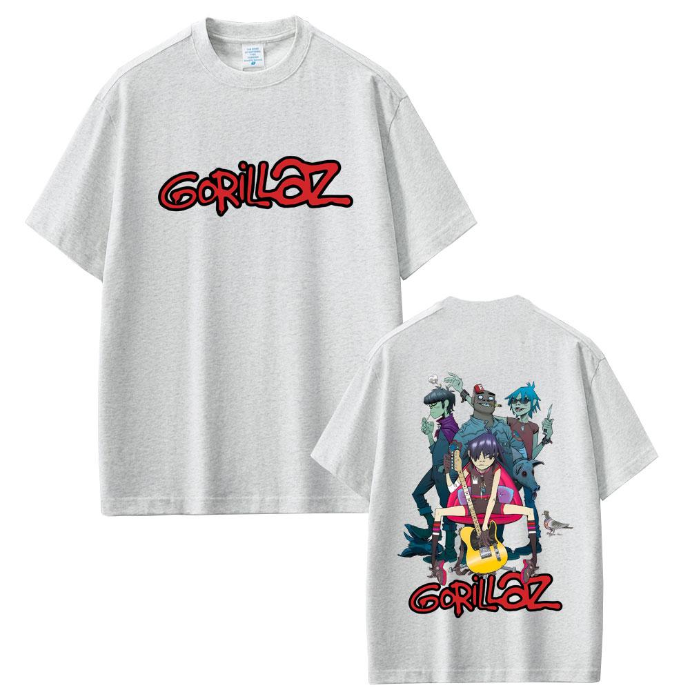2025 Summer Rock Band Gorillaz Graphic Men Women Hip Hop Gothic Pop Music 100 Pure Cotton Printed High Quality Tshirt Tops