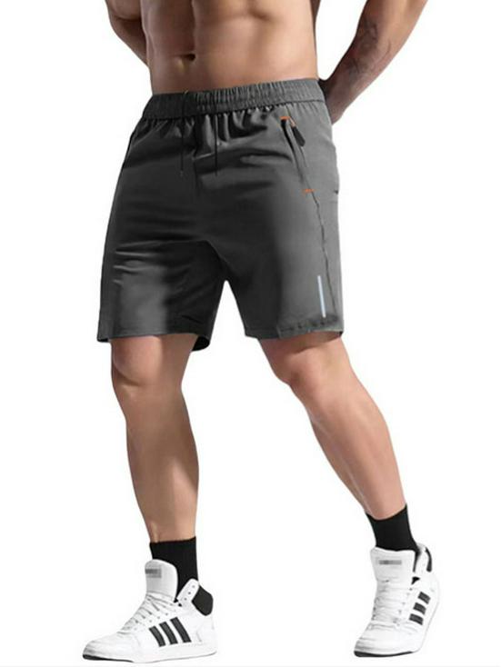 Pantaloni scurți sport reflectorizanți cu uscare rapidă pentru bărbați europeni - Stil de mătase glacială de vară