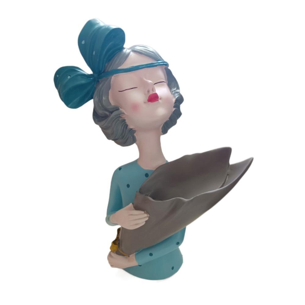 

Элегантная скульптура девочки-бабочки Ручная работа Ваза-орнамент в виде девочки Креативная статуэтка девочки с цветами Настольная Style 3