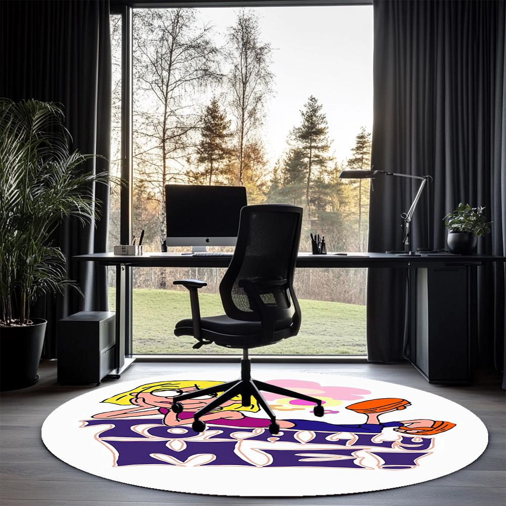 Lizzie McGuire Printed Round Rug Carpet Chair Rug Area Rug Entryway Doormats,for Office Chair Living Room Bedroom Kitchen Room.
