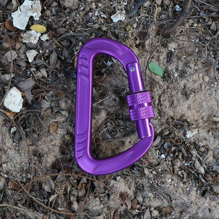 Small Branded Galvanized Aluminum Alloy Carabiner-Safety Screw Lock Snap Clip Heavy Duty for Industry Outdoor Use Dog Leash