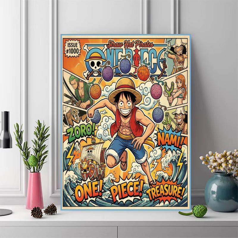 Luffy manga 100% Round Full Drill 5D DIY Diamond Painting Embroidery Cross Stitch Rhinestone Décor