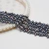 1String, Black Natural Freshwater Pearls, Handmade Top Sided Drilled Hole Pearl Beads for Jewelry Making DIY Crafts (Beads 5-6mm, Length 36cm)