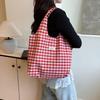 Students take classes, plaid leisure large-capacity bags, women's 2025 new tote bags, leisure shopping bags, bags