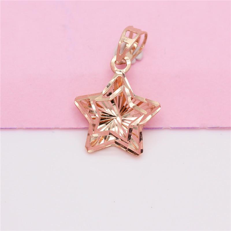 Color Gold Classic Hollow Five-Pointed Star Pendant, Purple Gold-Plated Rose Gold Temperament Necklace.