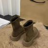 Increase the Sense of Women's Boots Martin Boots Elastic Shit Thick Bottom Flat Bottom Step On Short Boots Women