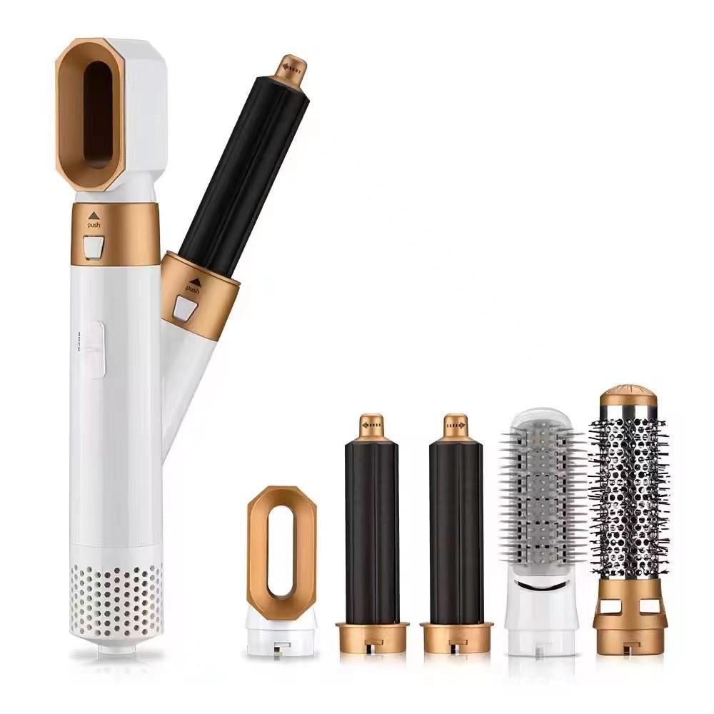 Five-in-One Brushless Negative Ion Hair Dryer & Styler: Comb, Straightener, Curler, Blow Comb