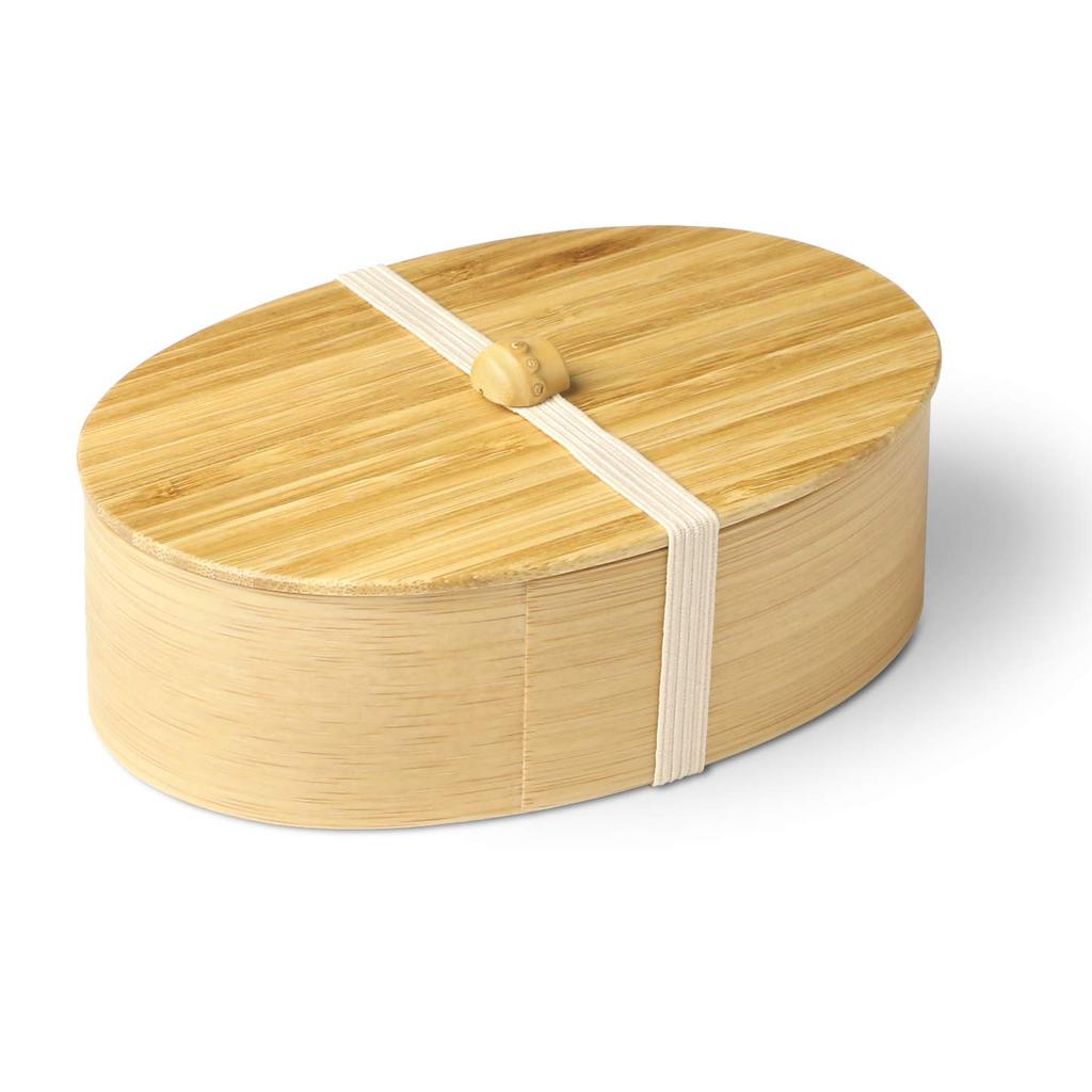 Kochosai Kosuge One Tier Oval Bento Box Natural
