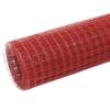 VidaXL Grillage Métal Acier Revêtement PVC 10x1 m Carré Rouge Clôture Jardin 143661