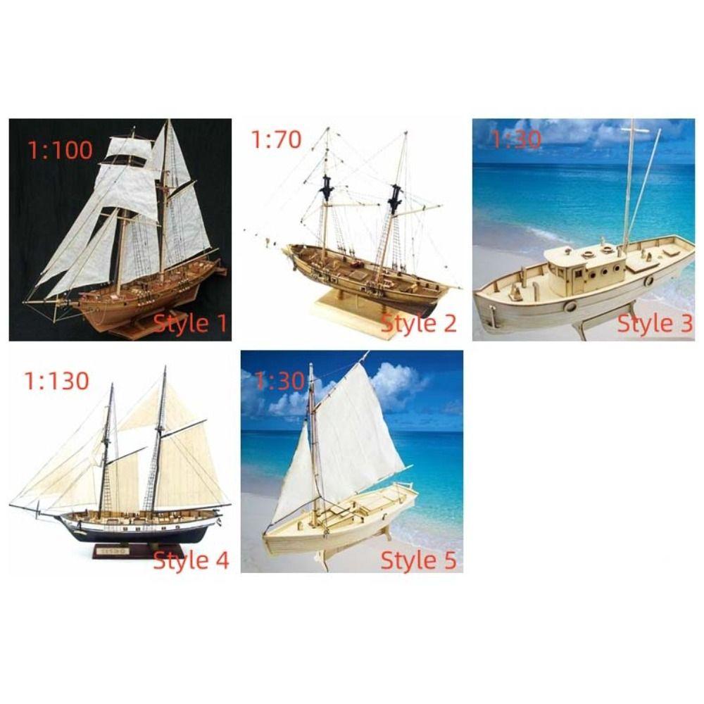 1:100 Scale Wooden Ships Model Ancient Sailboat Wooden Sailing Boat Boat Assembly Toy  DIY Hobby