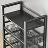 Rolling Multi-Layer Kitchen Storage Rack for Microwave & Vegetables