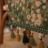 Yousheng Christmas Green Jacquard Table Runner with Tassel Decorative Festive Table Flag Dining Table Decoration for Home Restaurant Bar Kitchen