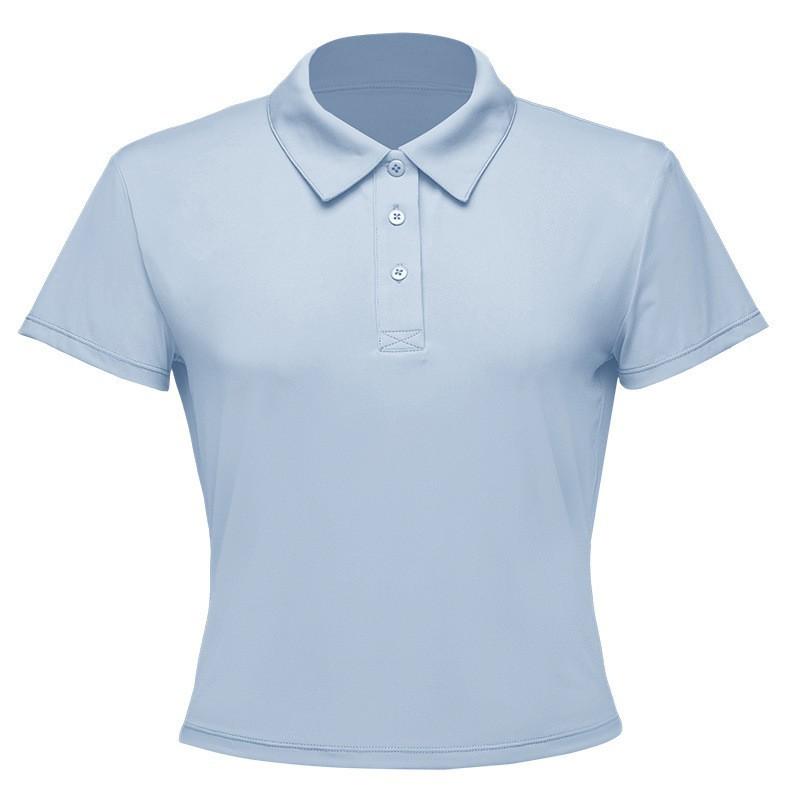 

Tennis Wear Short Polo Shirt Lapel Sleeve Elastic Quick-drying Golf Work Clothes Sports T-shirt Trend S