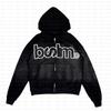 Bordado de letras otoño e invierno exterior casual chaqueta suéter sudadera con capucha conjunto de pantalones pre-