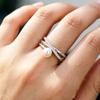 BF CLUB 925 Sterling Rings for Women Simple Geometric Handmade Irregular Pearl Zircon Ring Allergy For Birthday Gift