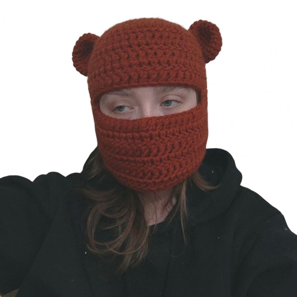 Balaclava Hat Comfortable Windproof Breathable Long Bunny Ears Knitted Hat Cute Rabbit Ears Knitted Hat For Party Cosplay XXL