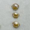 1Pc, Artificial Pearl Beads with Golden Butterfly Decor Accent, Fantasy Style Handmade Rice Beads for DIY Materials Accessories, Jewelry Making 8×12mm