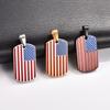 Hip Hop Stainless Steel American USA Flag Pendant Necklace for Women Men US Army Military Charms Chain Star Stripe Metal Jewelry