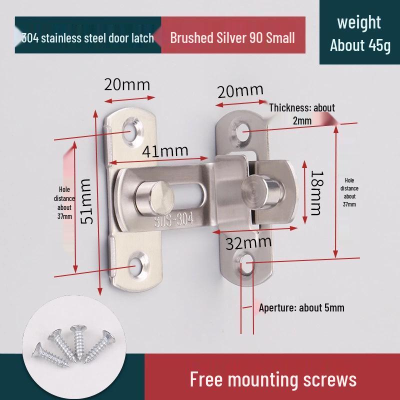 Old-Fashioned No-Drill Sliding Door Latch & Anti-Theft Bolt