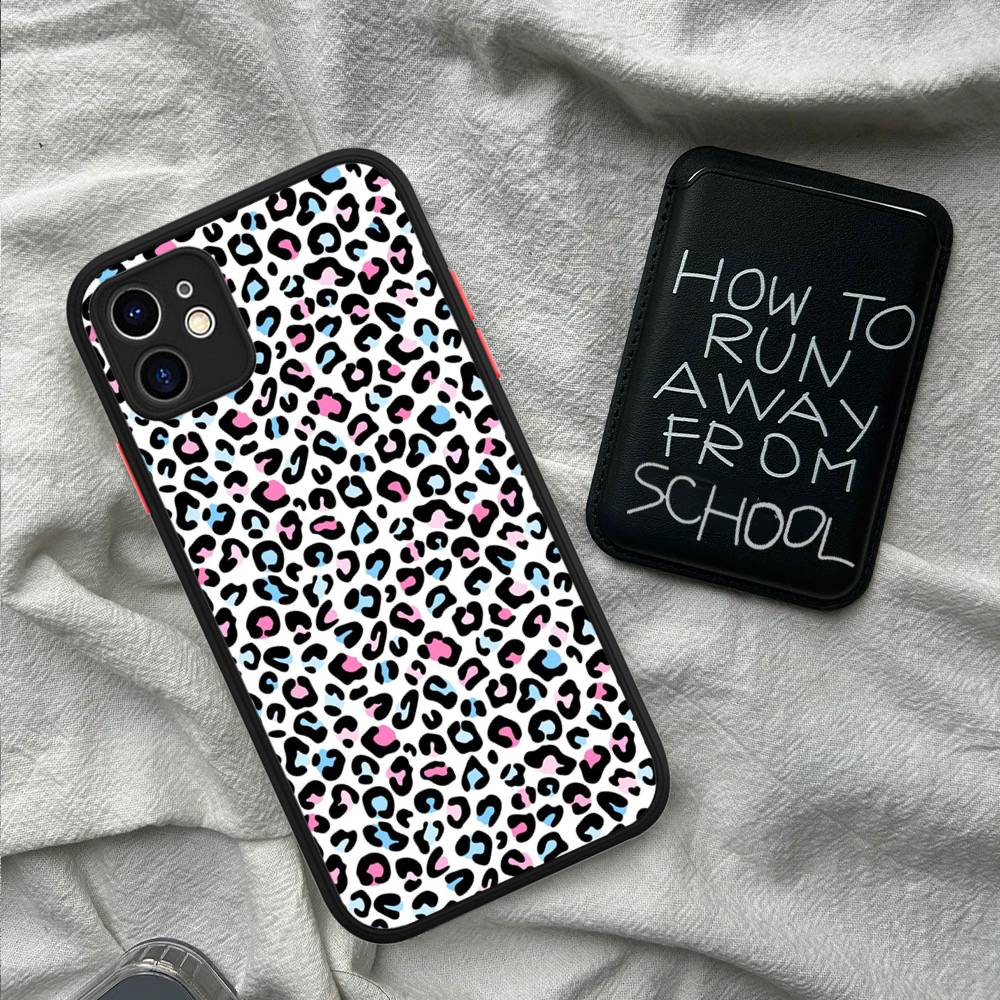 

Leopard Cheetah Print For IPhone 16 15 14 13 12 11 Pro Max X XS MAX Plus Translucent Black Phone Cover iphone 16 plus