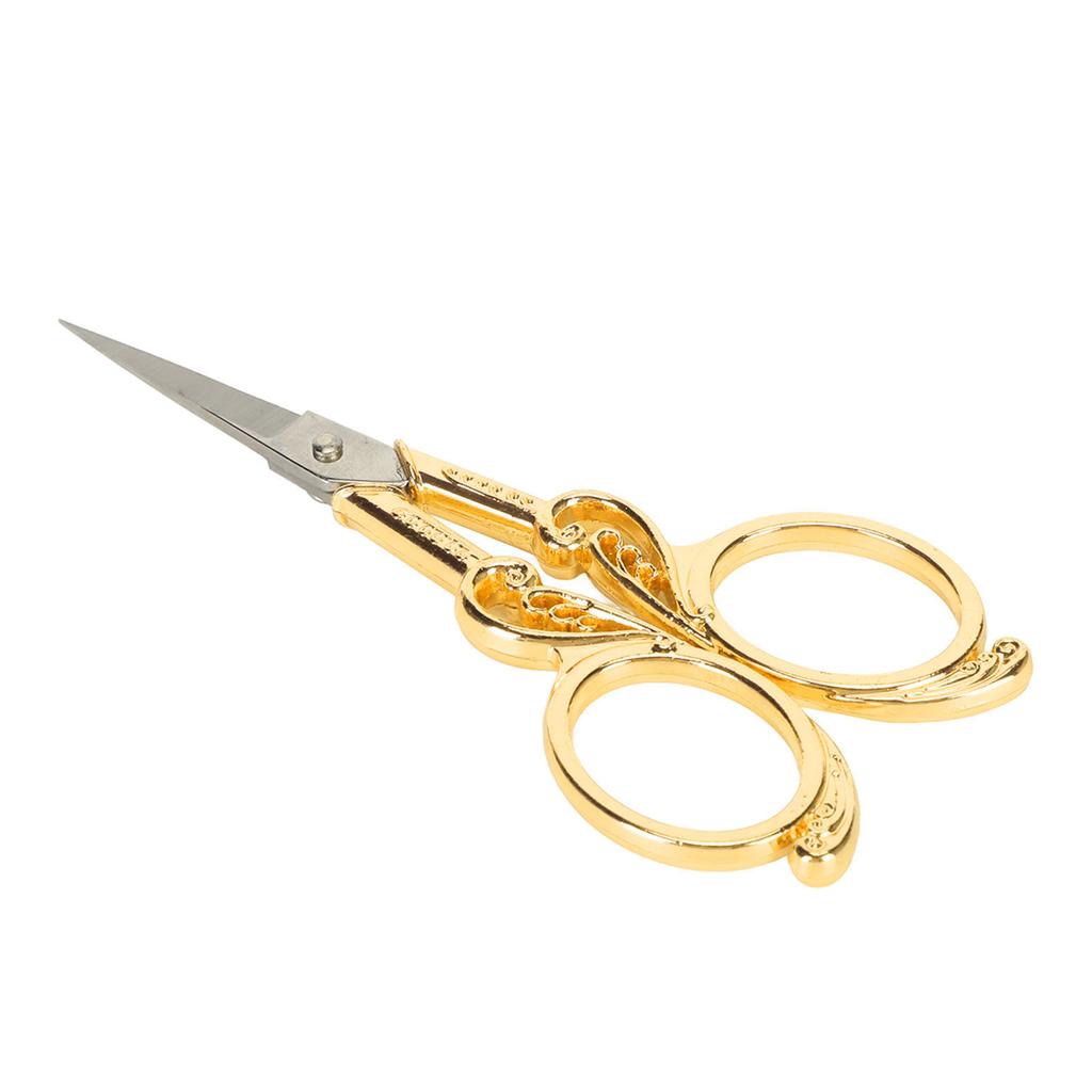 Vintage Scissors Stainless Steel Carved Handle Effort Saving Multifunction Craft Scissors for Embroidery Craft Art