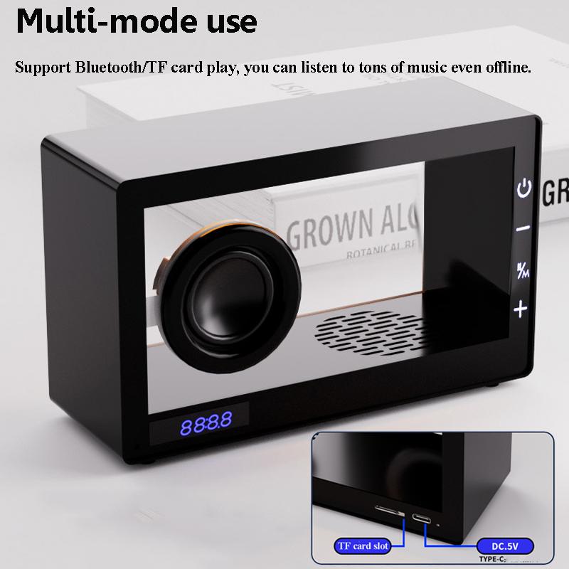 Haut-parleur Bluetooth Transparent Vintage Lumière Colorée Bas Choc Barre de Son Bouton Tactile Lecteur de Musique Style Minimaliste Nordique