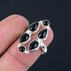 Natural Black Onyx Gemstone 925 Sterling Silver Long Finger Hollow Ring For Women & Girls