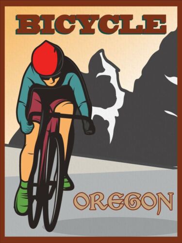 

Bicycle Oregon Vintage Retro Metal SignAluminum 20x30cm（7.8x11.8inch）