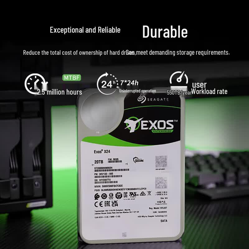 Seagate Exos Enterprise Hard Drive Kit with SATA Cable & Screwdriver