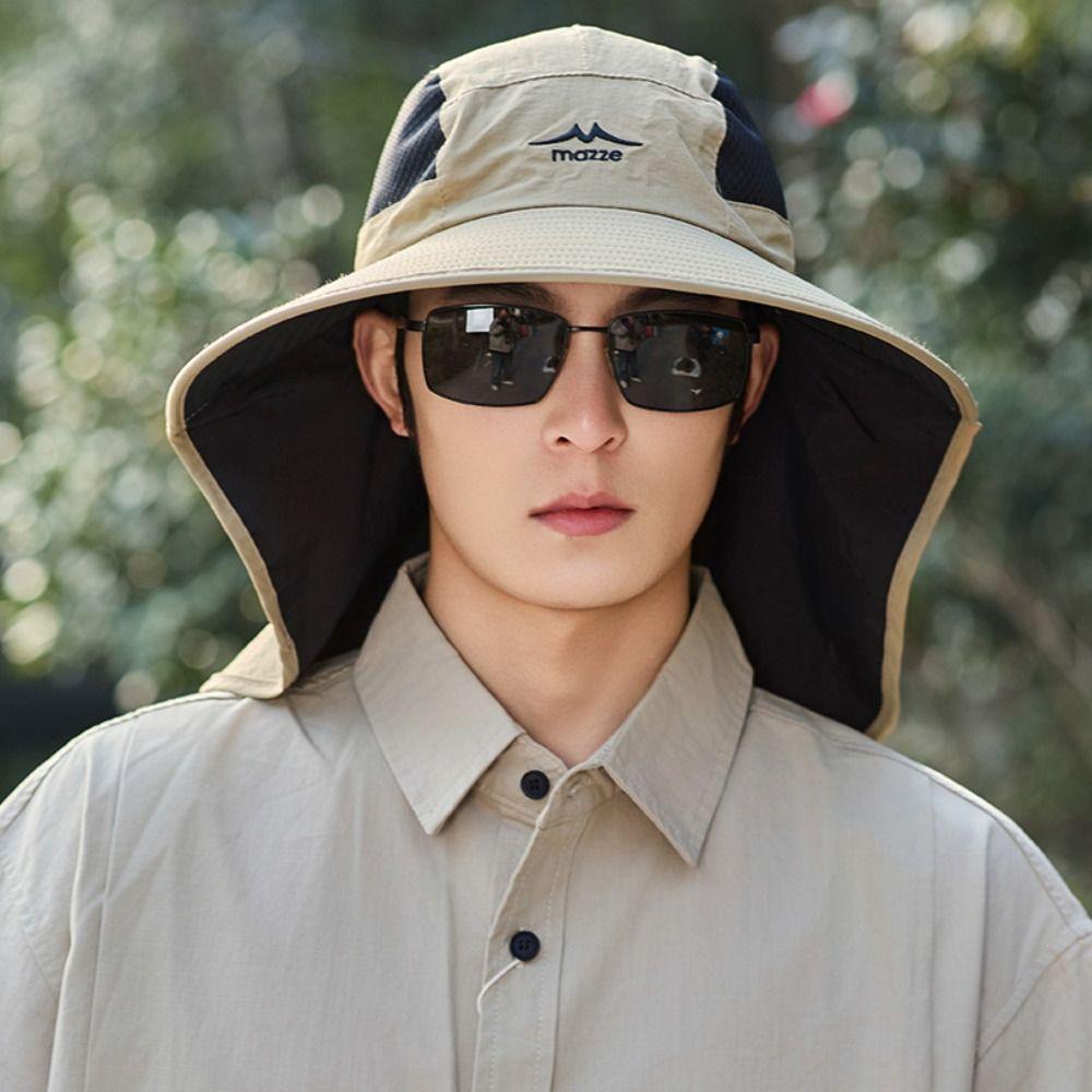 Sunscreen Men Fishing Hat UV Protection Foldable Bucket Hat Breathable Male Fisherman Cap Men