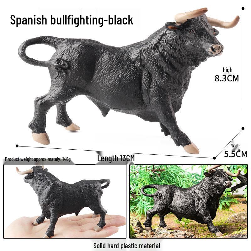 Children's Cognitive Animal Model Toy: Yellow Cow, Buffalo, Rhinoceros, Zebu, Bison, Bull Figurine.