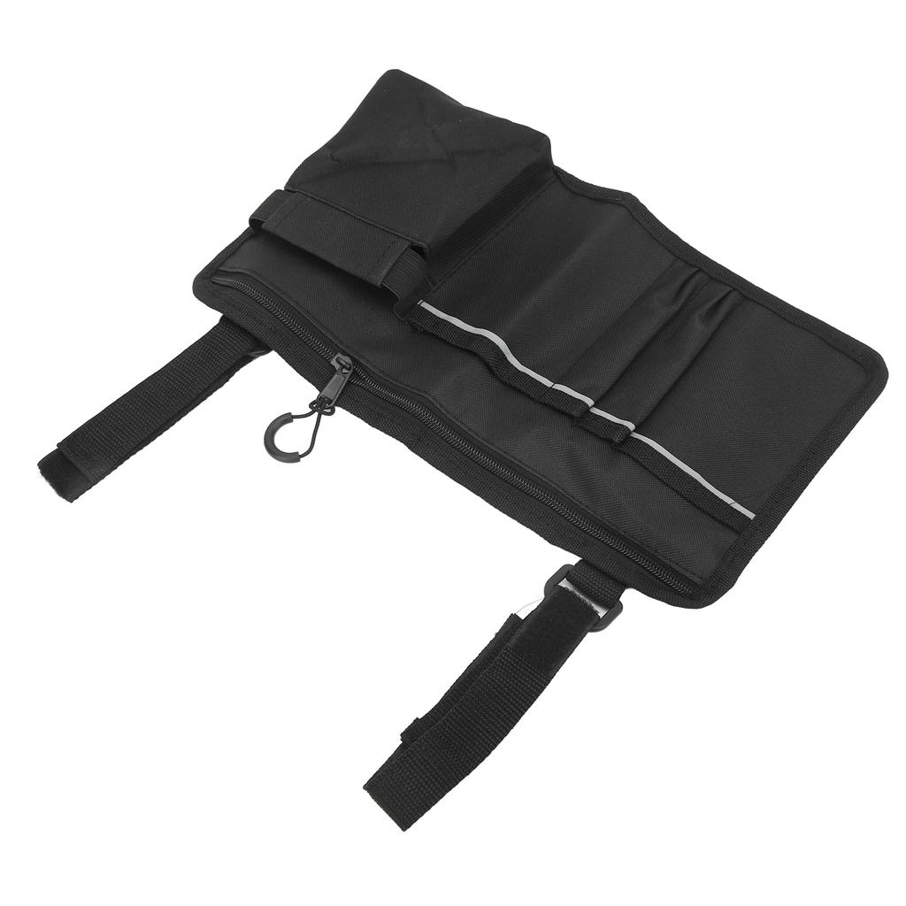 Wheelchair Side Storage Bag Organizer Waterproof Multi Pocket Armrest Pouch with Reflective Stripe Oxford Fabric for