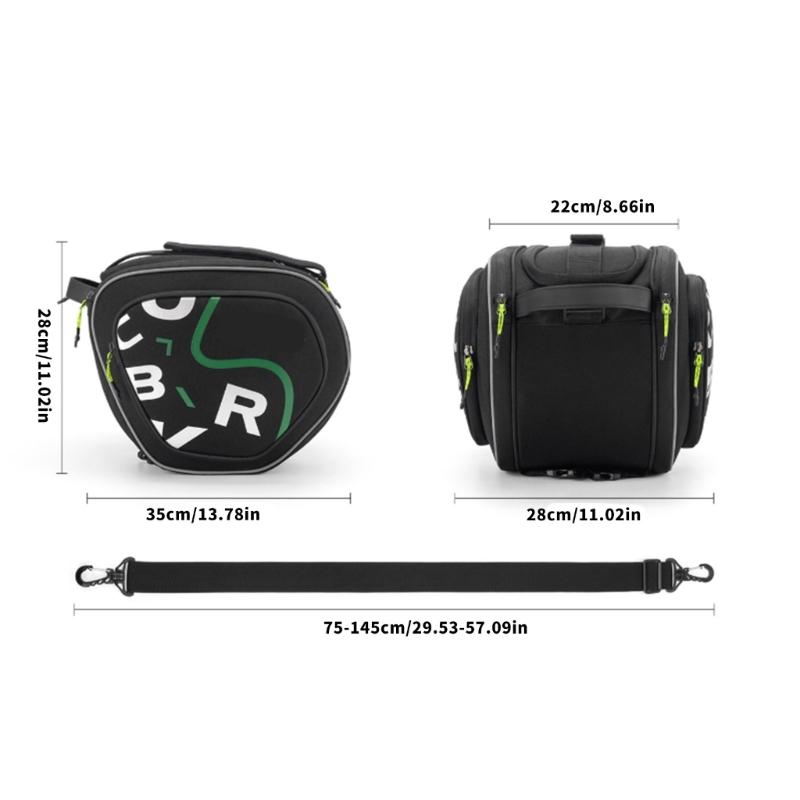 Sturdy Construction Motorcycle Storage Bag with 12L Capacity Double Closure Opening Accommodating Helmets and Ergonomic Design for Unobstructed Leg