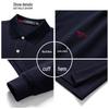 Qipilang Men's 100% Cotton Business Casual Long-Sleeve Polo Shirt