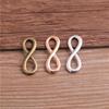 Infinity Connector Charm for DIY Braided Bracelets, 23*8mm Zinc Alloy, 3 Colors