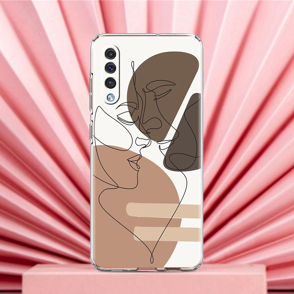 Phone Case For Samsung A56 A36 A26 A24 A16 A14 A12 A32 A50 A70 A20E A22 A40 A34 A54 A42 A52 5G A04s A06 Cover One Line Art