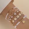 Zircon Jewelry Set Lightweight Pearl Heart Bracelet Gold Color Jewelry  Daisy Flower Bracelet For Gifts For Women Parties