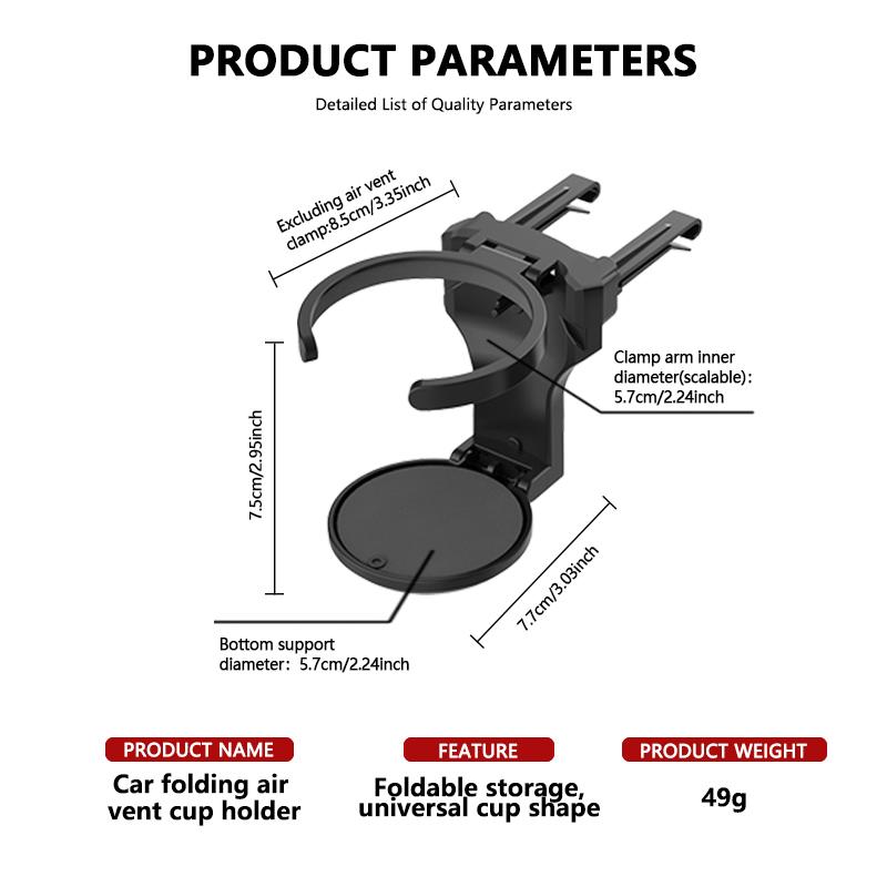 Folding Car Air Outlet Storage Holder Cup Holder For Lexus UX250h RX450h RX300 GX470 CT200h RX400h NX300h RX350 AEV1