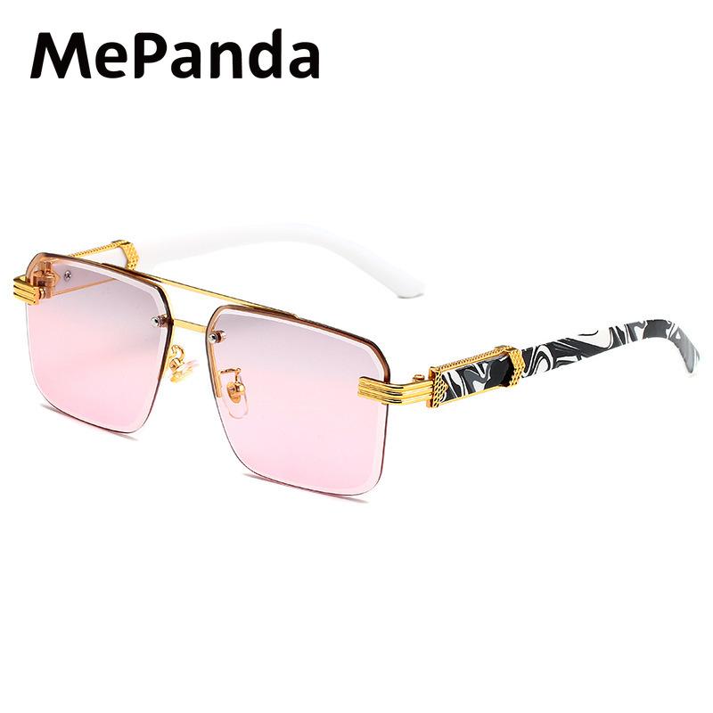 

MePanda Унисекс квадратные солнцезащитные очки для путешествий из металла и дерева на ножках, UV400 розовый/серый
