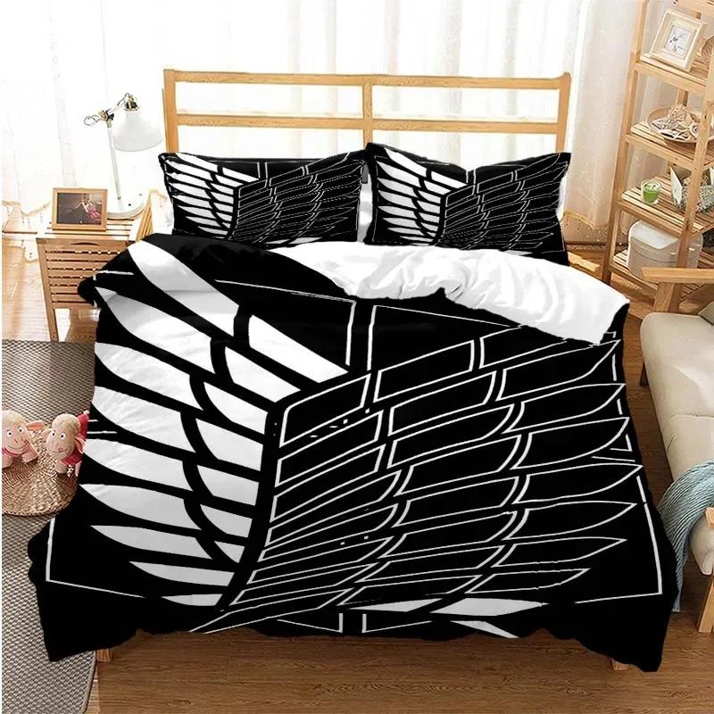 Attack On Titan Duvet Cover Anime Cartoon Bedding Set Adult Boys Girls Bedroom Decoration Kids Gift Single Double King Size