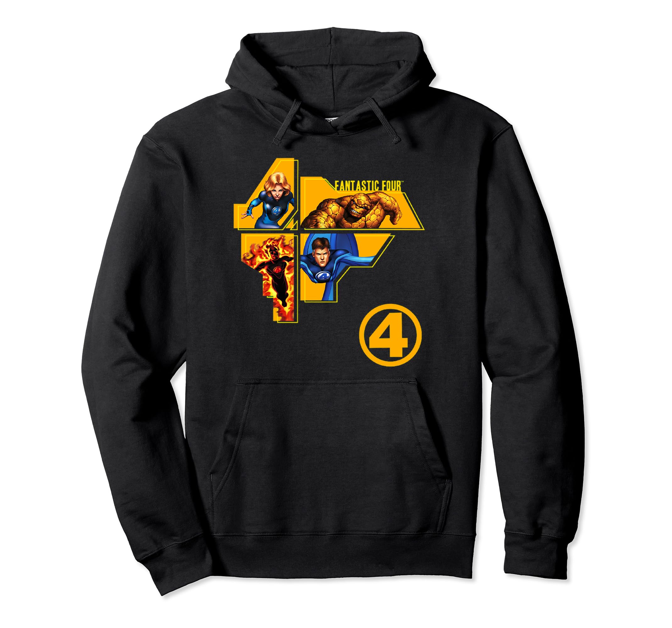Marvel Fantastic Four Team Retro Portrait Mash-Up Hoodie