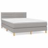 VidaXL Lit à sommier tapissier avec matelas Gris clair 140x200cm Tissu - Modèle 3140697
