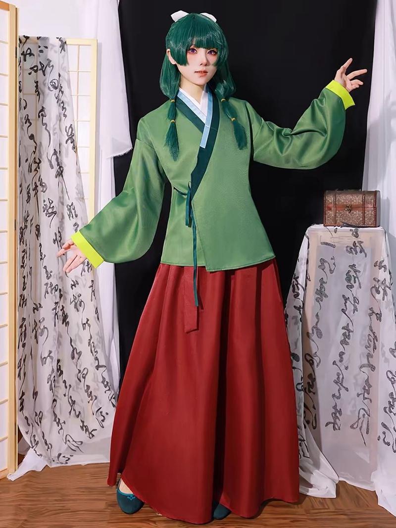 Costume de Cosplay Anime Maomao Carnets de l'Apothicaire Kimono Mao Mao Uniforme Perruque Tenues Halloween Fête de Carnaval Pour Femmes XXL gray