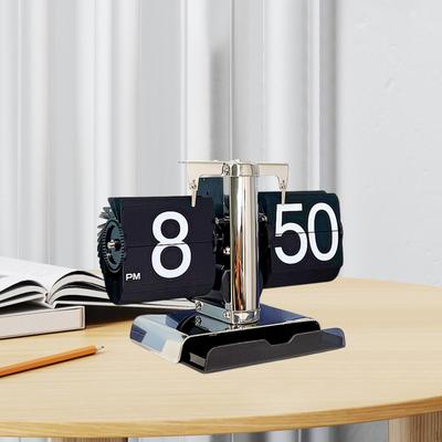 Automatic Page Turning Clock Multipurpose Mechanical Table Digital Flip Down for Desktop