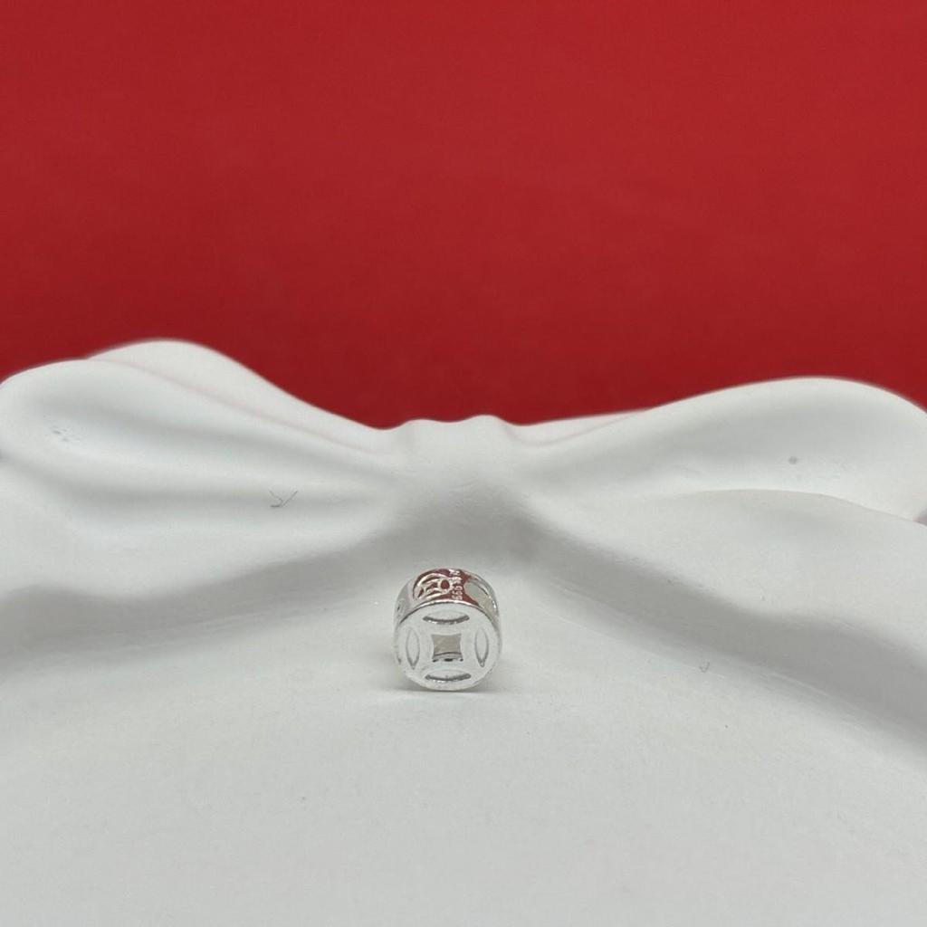 Sterling Silver Coin Spacer Beads for DIY Red String Woven Crystal Bracelets