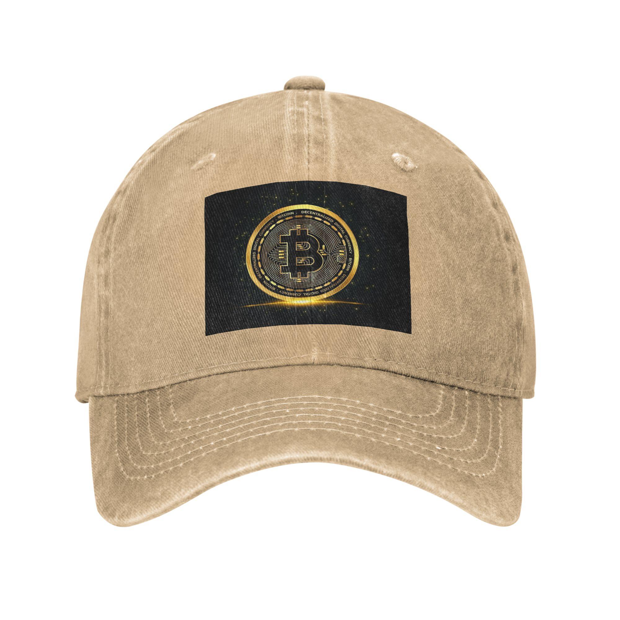 

Bitcoin Cryp Washed Denim Cap Casual Baseball Caps Adjustable Hat Summer Unisex Baseball Hats One Size