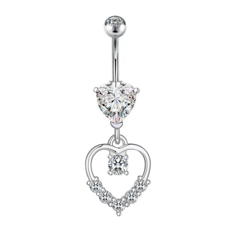 1PCS Zircon Flower Belly Button Ring Drop Chain 14G G23 Titanium Curved Barbell Navel Piercing Women Girls Sexy Jewelry