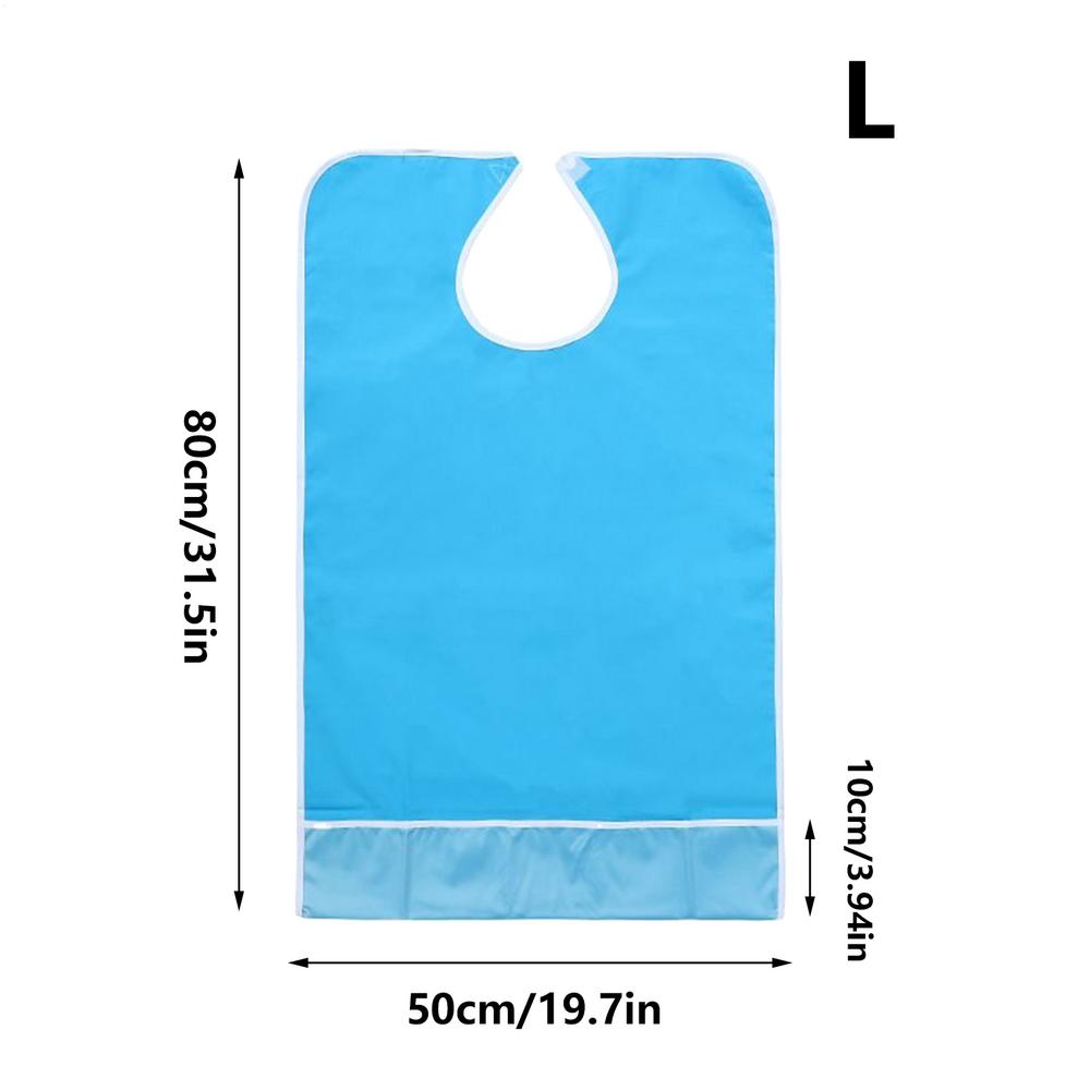 

Adult Bibs For Women Waterproof Oil-Proof Smock With Crumb Catcher Elderly Bibs Reusable For Elderly Seniors Women Lady Family M синій