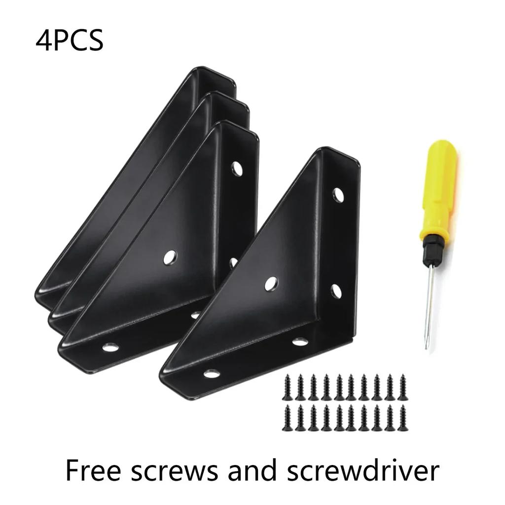 4/8/12/16pcs Angle Corner Brackets Fasteners Heavy Protector Right Triangular Angle Corner Stand Supporting Cabinet Furniture